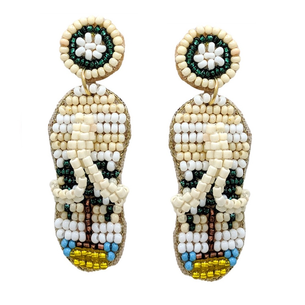 Seed bead flip flop earrings
